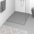 Plato de ducha de jardín WPC acero inoxidable gris 110x62 cm