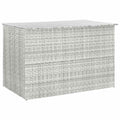 Light grey synthetic rattan garden storage box 150x100x100cm