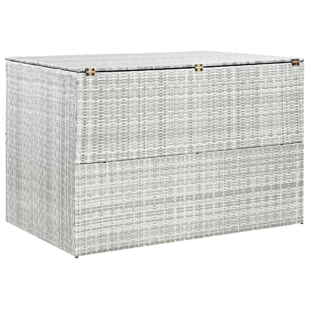 Light grey synthetic rattan garden storage box 150x100x100cm