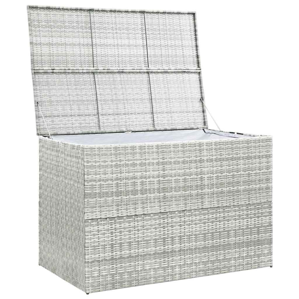 Light grey synthetic rattan garden storage box 150x100x100cm
