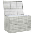 Light grey synthetic rattan garden storage box 150x100x100cm
