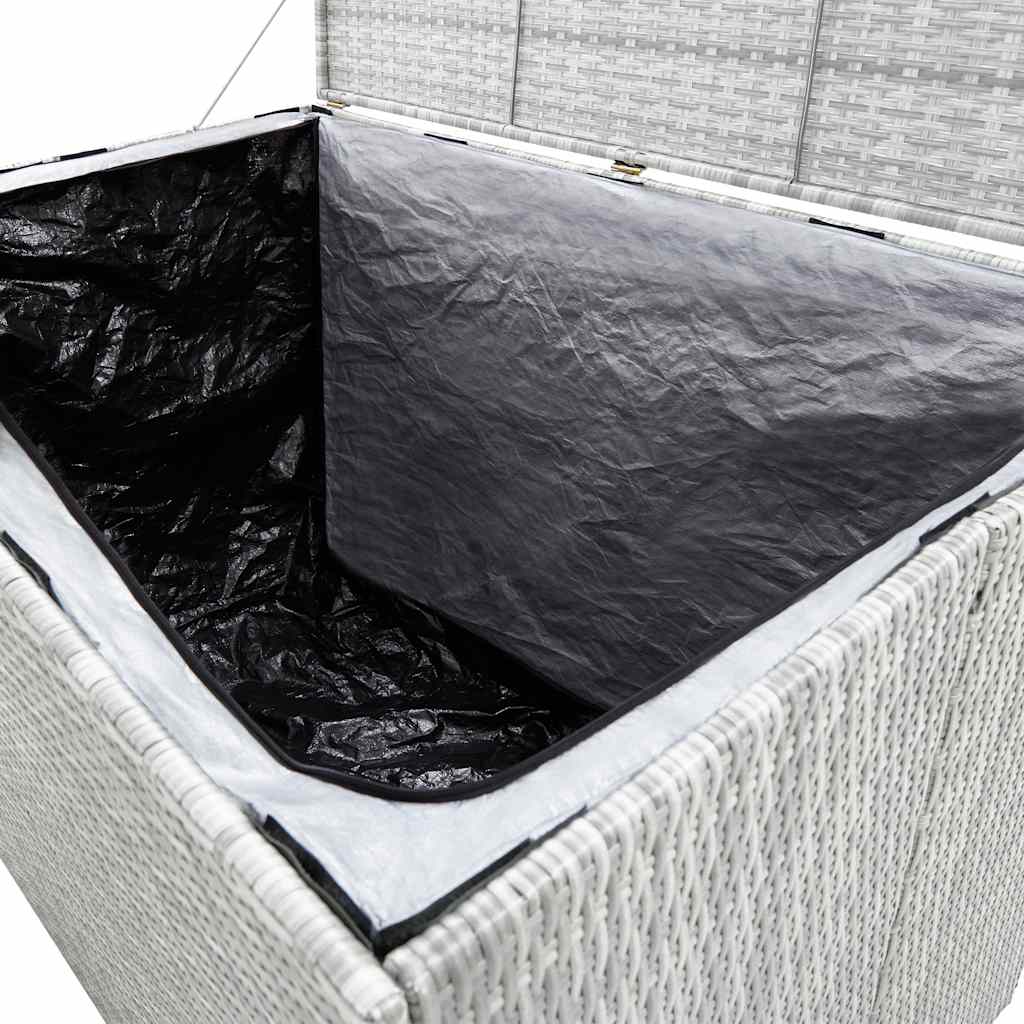 Light grey synthetic rattan garden storage box 150x100x100cm