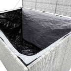 Light grey synthetic rattan garden storage box 150x100x100cm