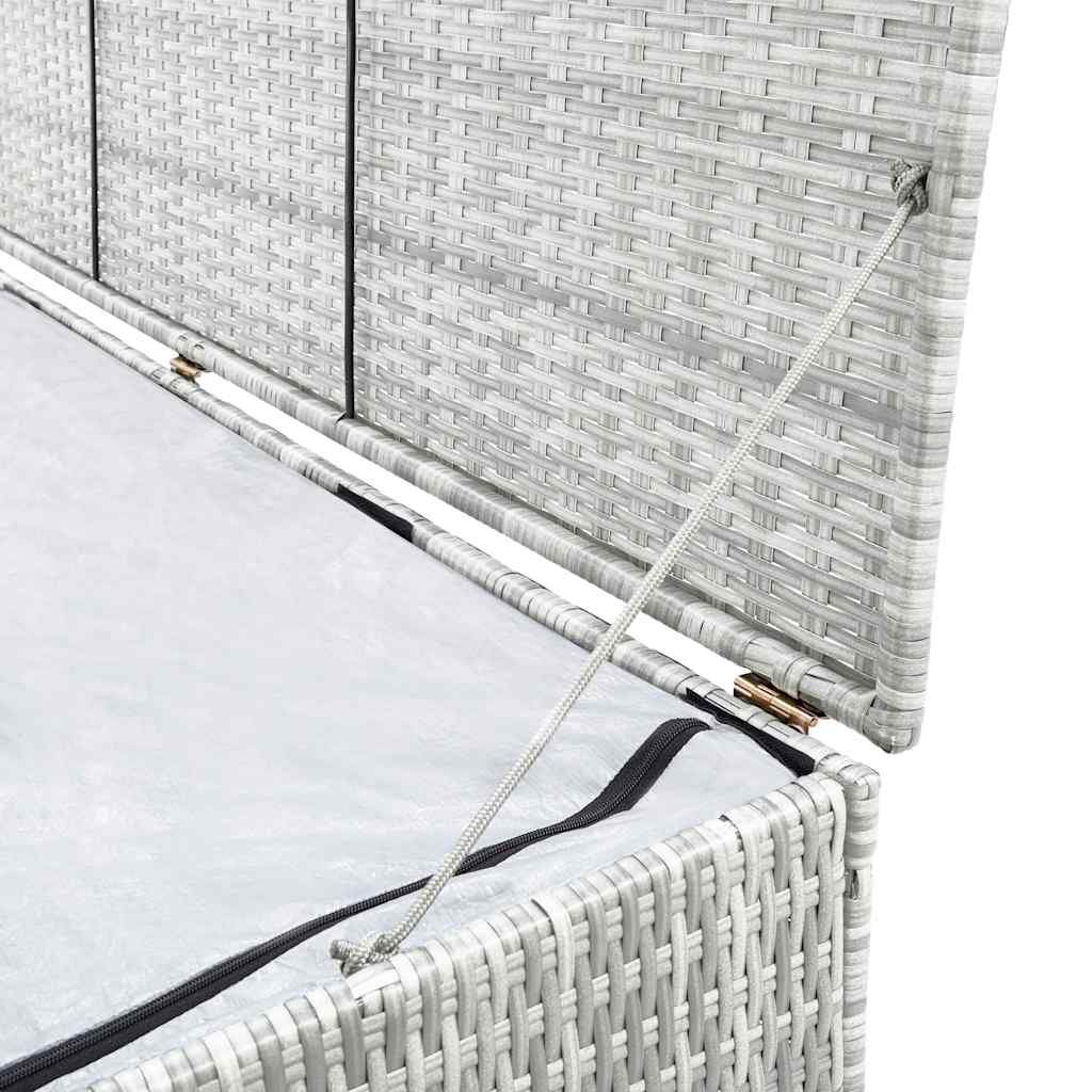Light grey synthetic rattan garden storage box 150x100x100cm