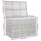 Light grey synthetic rattan garden storage box 150x100x100cm