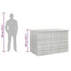 Light grey synthetic rattan garden storage box 150x100x100cm