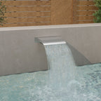Fuente cascada rectangular piscina acero inoxidable 30 cm