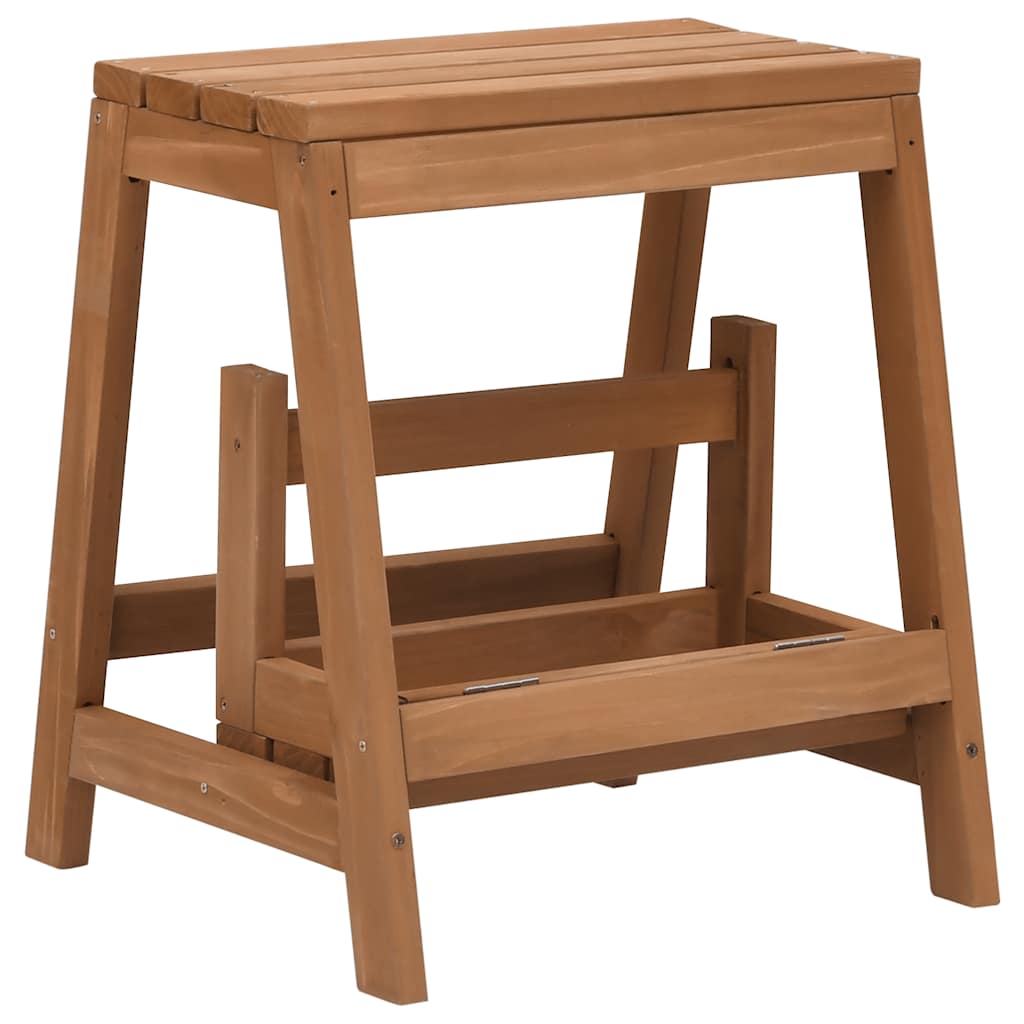 Taburete con peldaños plegable madera maciza de abeto