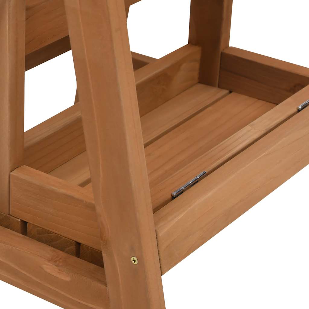 Taburete con peldaños plegable madera maciza de abeto