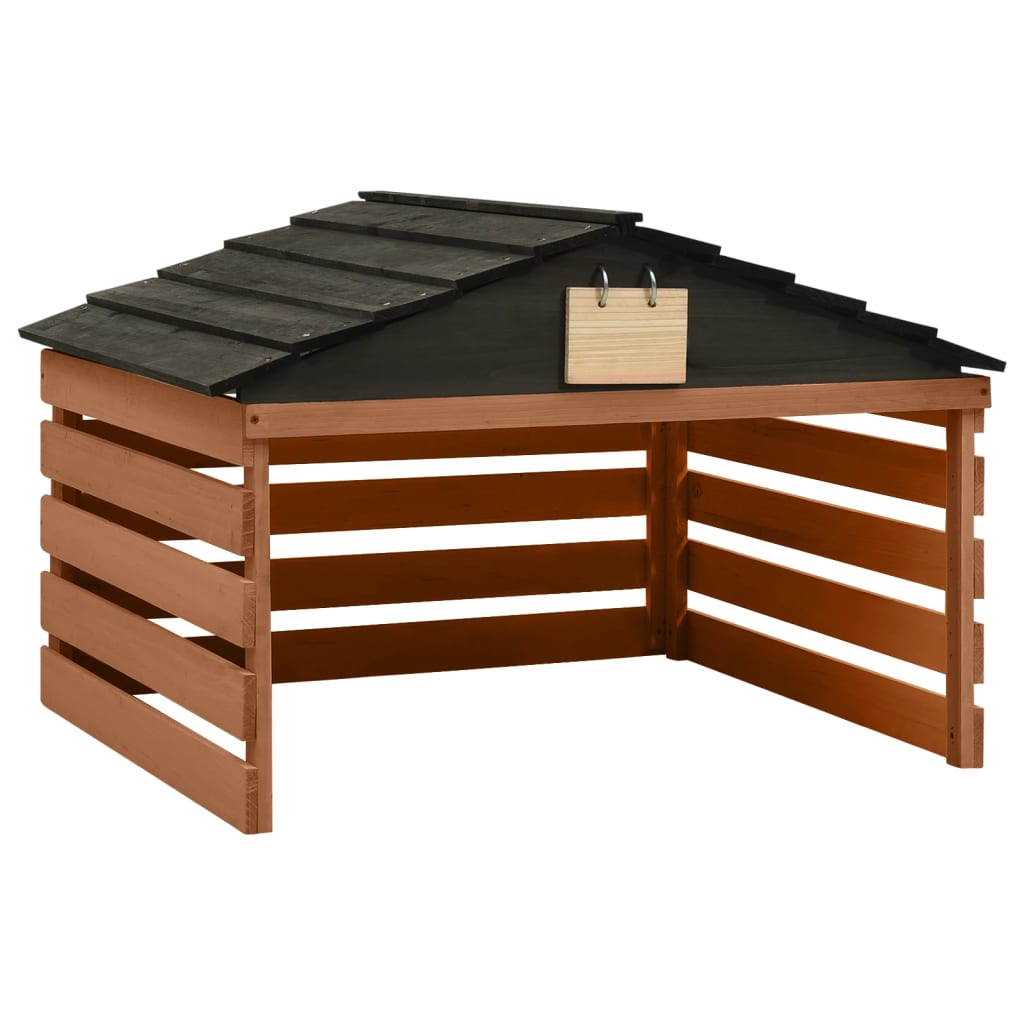 Abrigo para robô cortador de relva preto e branco 78x74x54 cm abeto