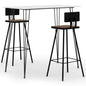 Conjunto de mesa alta e bancos de bar 3 peças branco