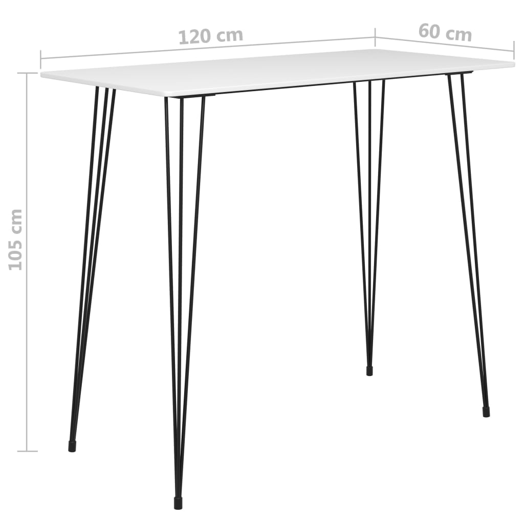 Juego de mesa alta y taburetes de bar 3 piezas blanco