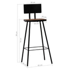 Juego de mesa alta y taburetes de bar 3 piezas blanco