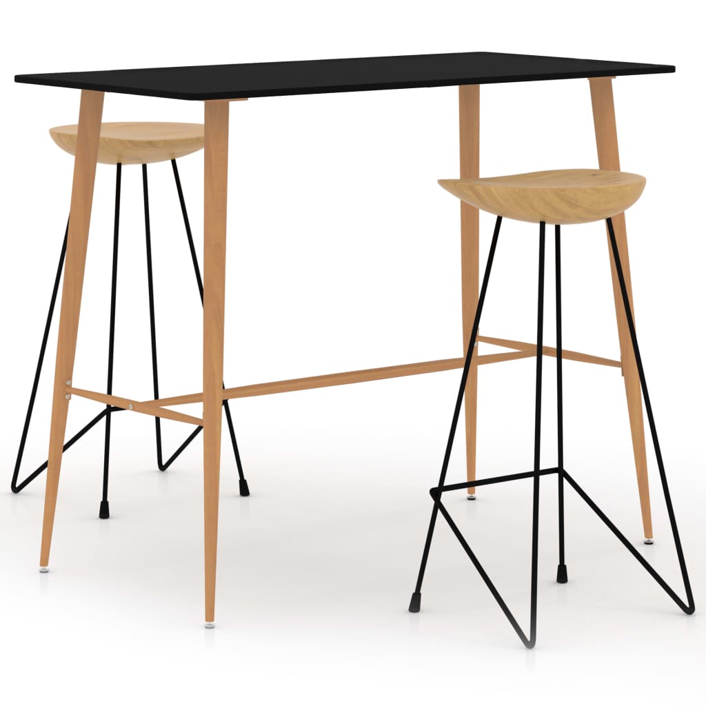 Juego de mesa alta y taburetes de bar 3 piezas blanco