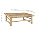 Set de muebles de jardín 10 piezas bambú y cojines blanco crema