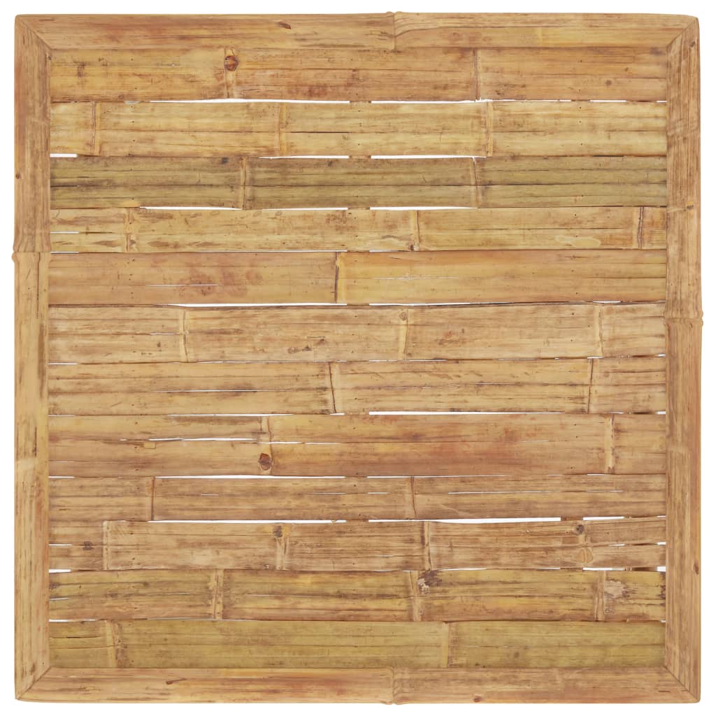 Set de muebles de jardín 10 piezas bambú y cojines blanco crema