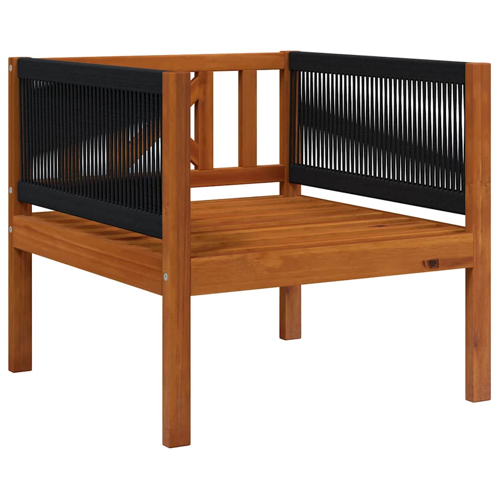 Silla de jardín con cojín madera maciza de acacia