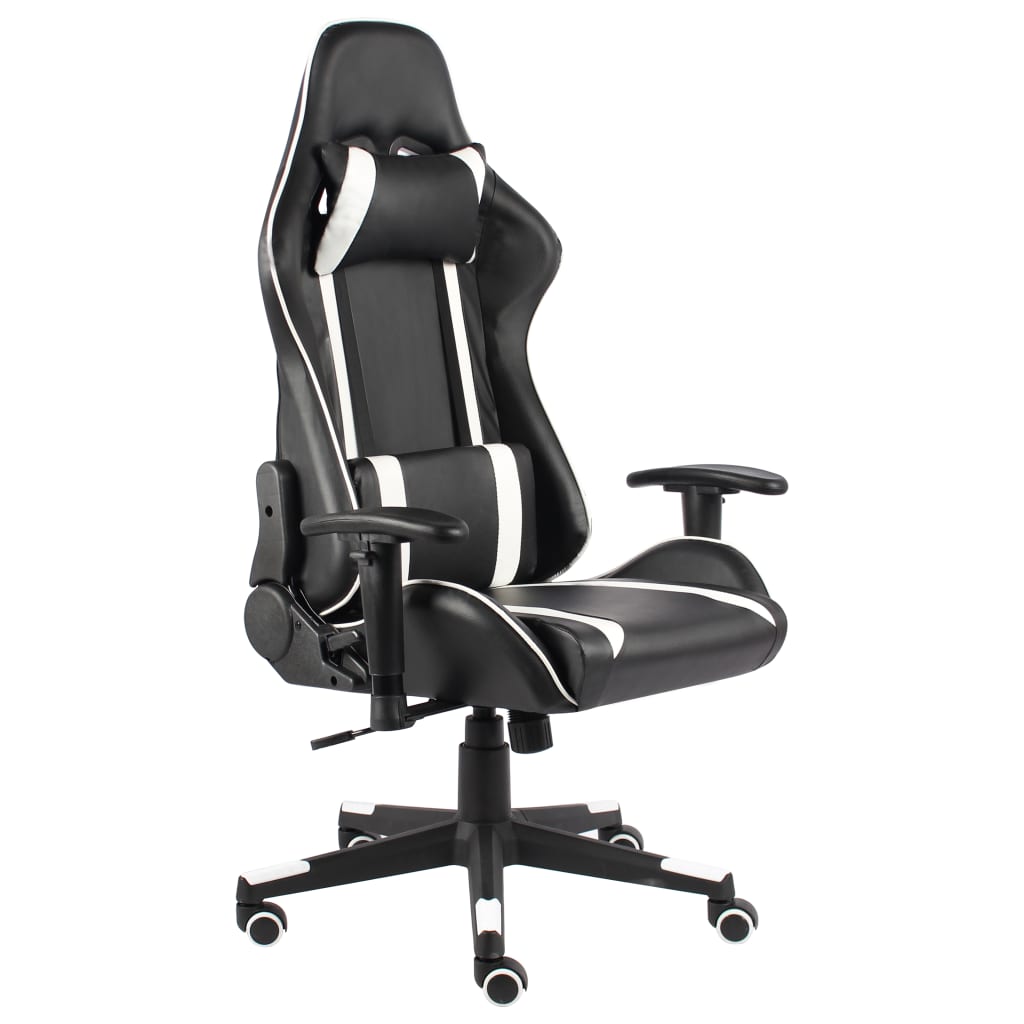 Cadeira de gaming giratória com apoio para os pés PVC azul