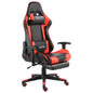 Silla gaming giratoria con reposapiés PVC azul