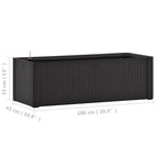 Arriate con sistema de riego automático antracita 100x43x33 cm