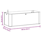 Arriate con sistema de riego automático antracita 100x43x33 cm