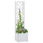 Raised planter with trellis and automatic anthracite irrigation system