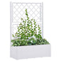 Raised planter with trellis and automatic anthracite irrigation system