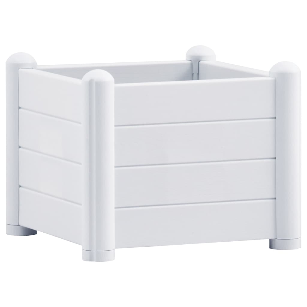 Arriate de jardín PP blanco 43x43x35 cm