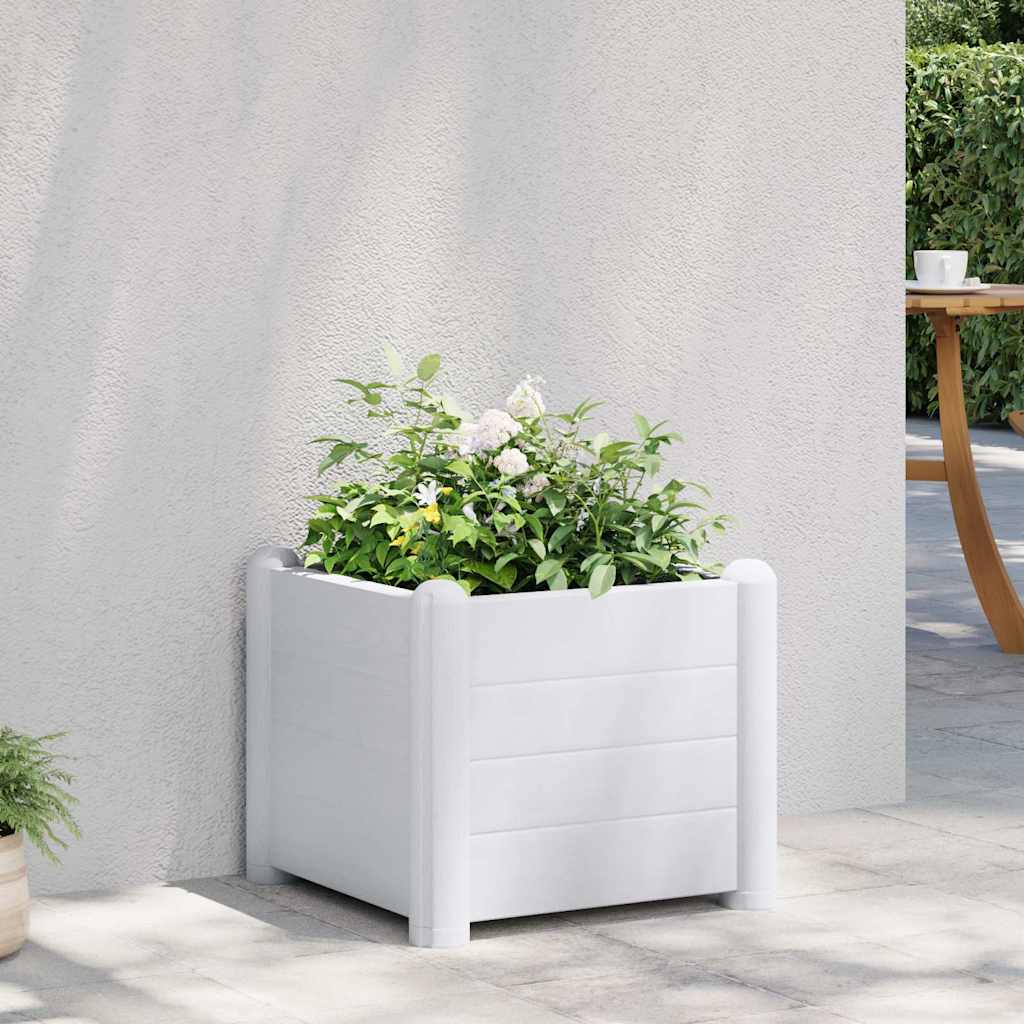 Arriate de jardín PP blanco 43x43x35 cm