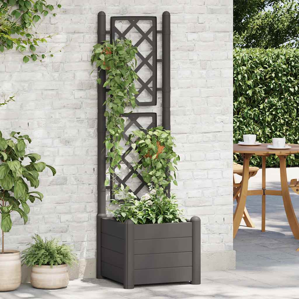 Floreira com treliça PP branca 100x43x142 cm