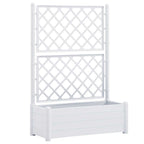 Jardinera con enrejado PP blanca 100x43x142 cm