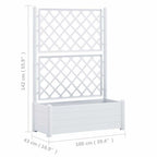 Jardinera con enrejado PP blanca 100x43x142 cm