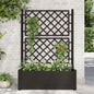 Jardinera con enrejado PP blanca 100x43x142 cm