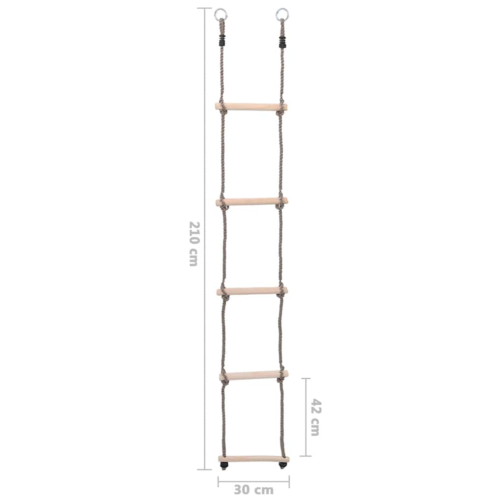 Escalera de 5 peldaños madera maciza de pino 210 cm
