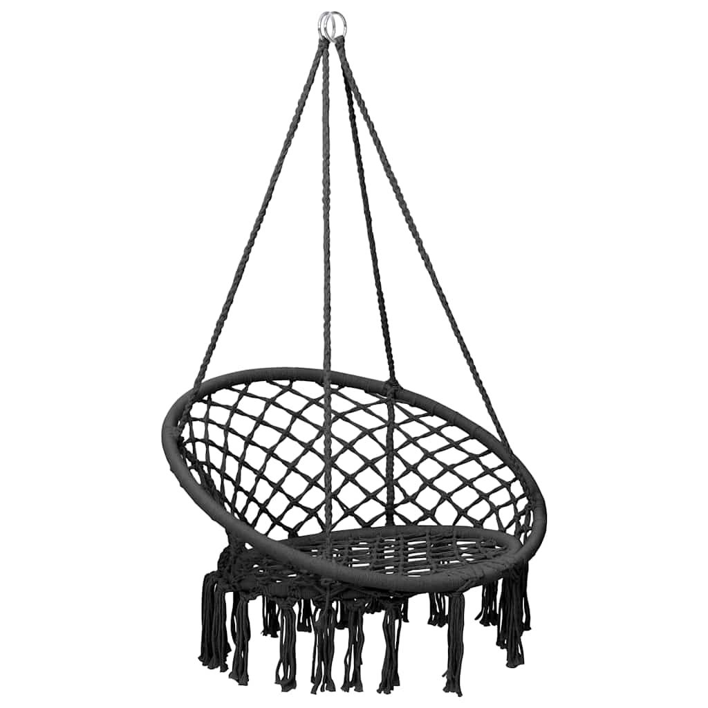 Silla colgante hamaca columpio 80 cm antracita
