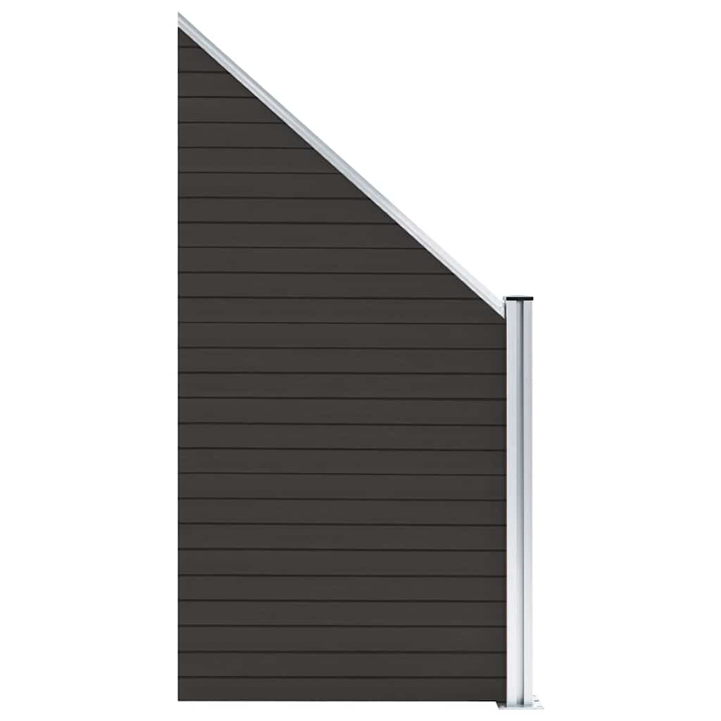 Panel de valla WPC negro 95x(105-180) cm