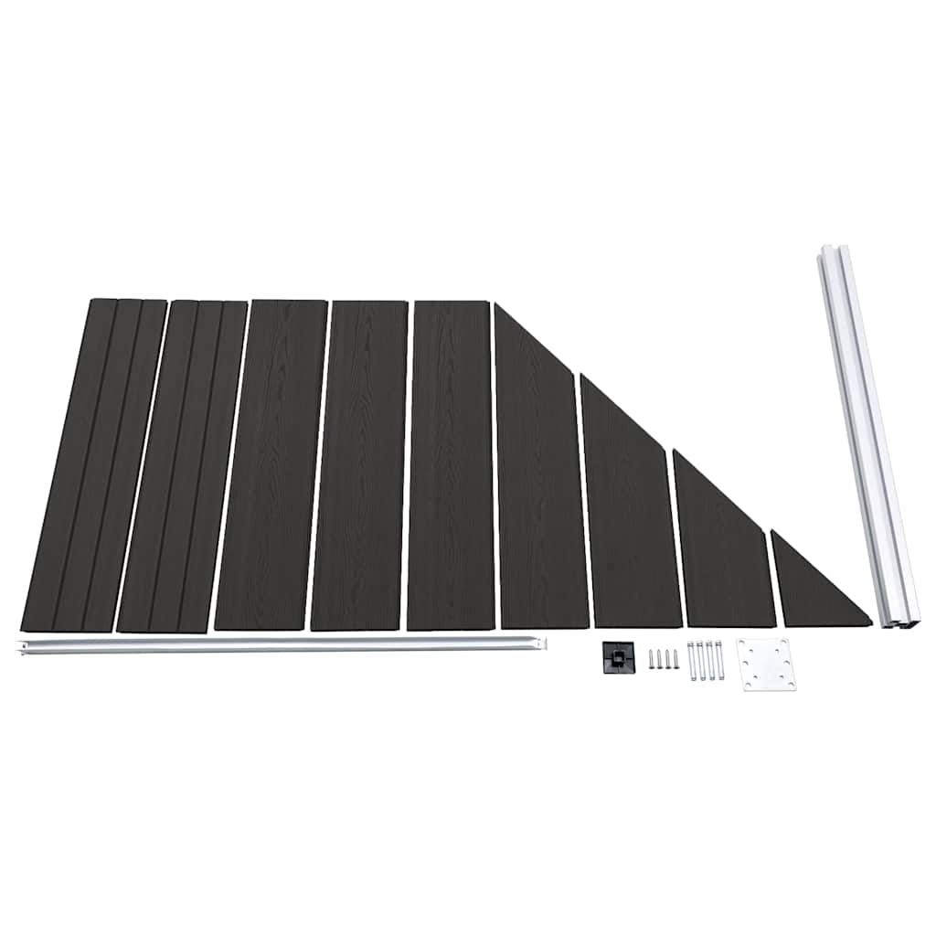 Panel de valla WPC negro 95x(105-180) cm