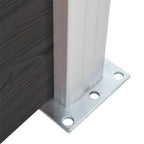 Panel de valla WPC negro 95x(105-180) cm