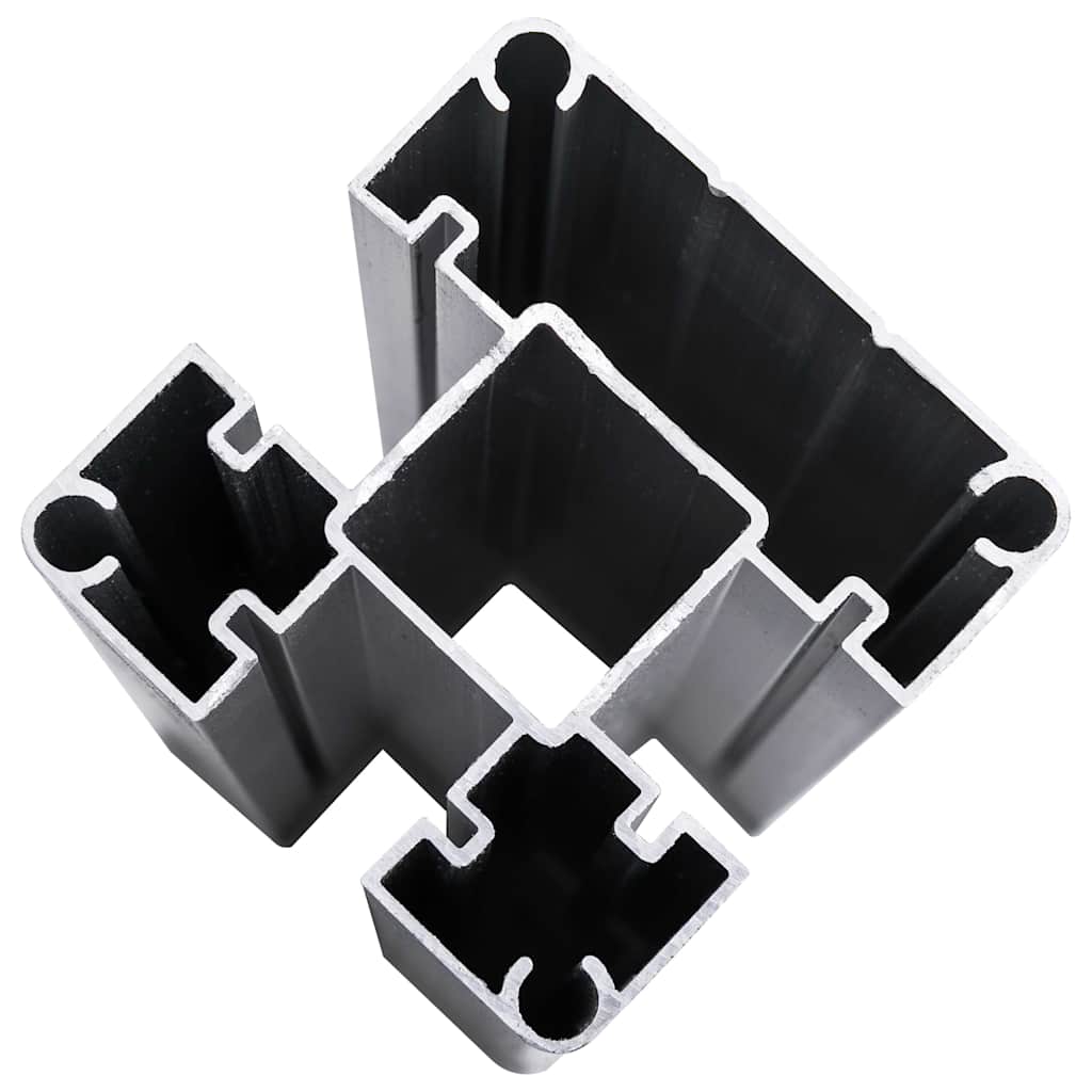 Panel de valla WPC negro 95x(105-180) cm
