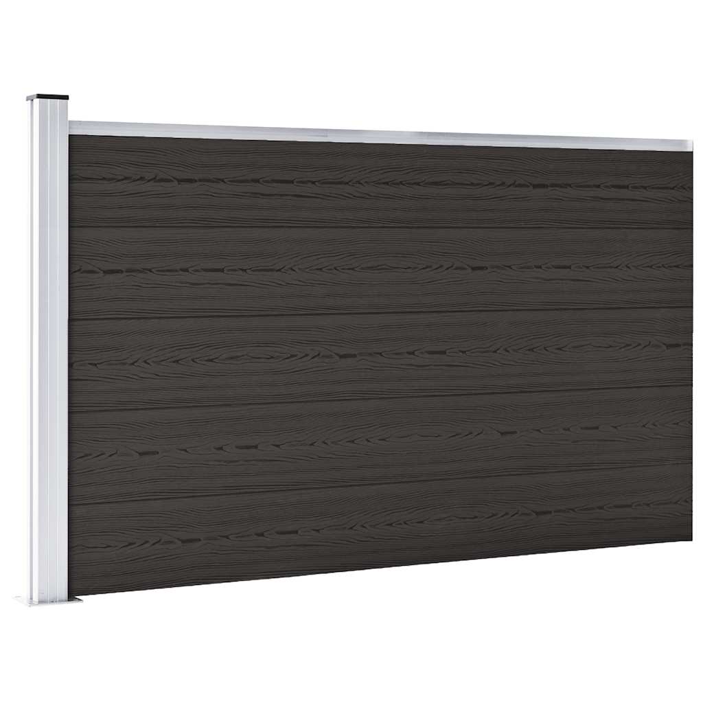 Panel de valla WPC gris 175x146 cm