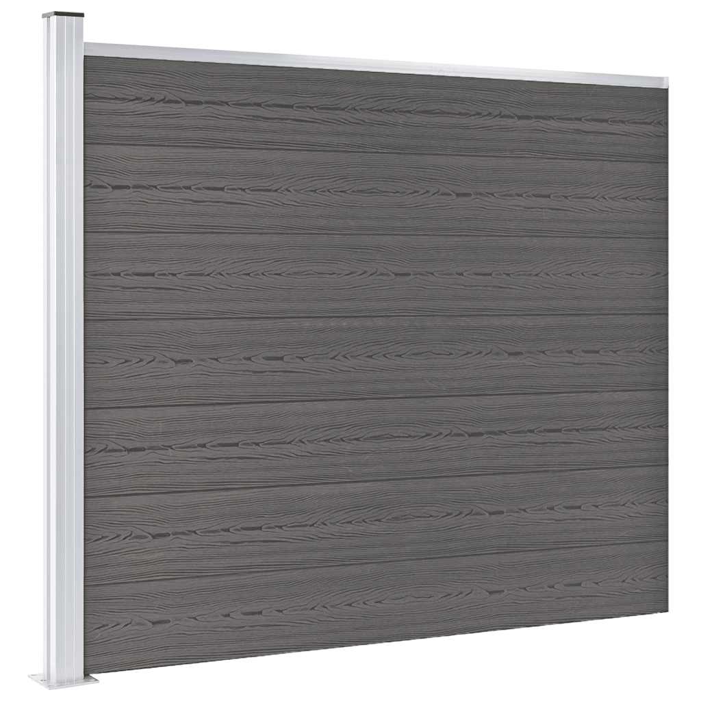 Panel de valla WPC gris 175x146 cm