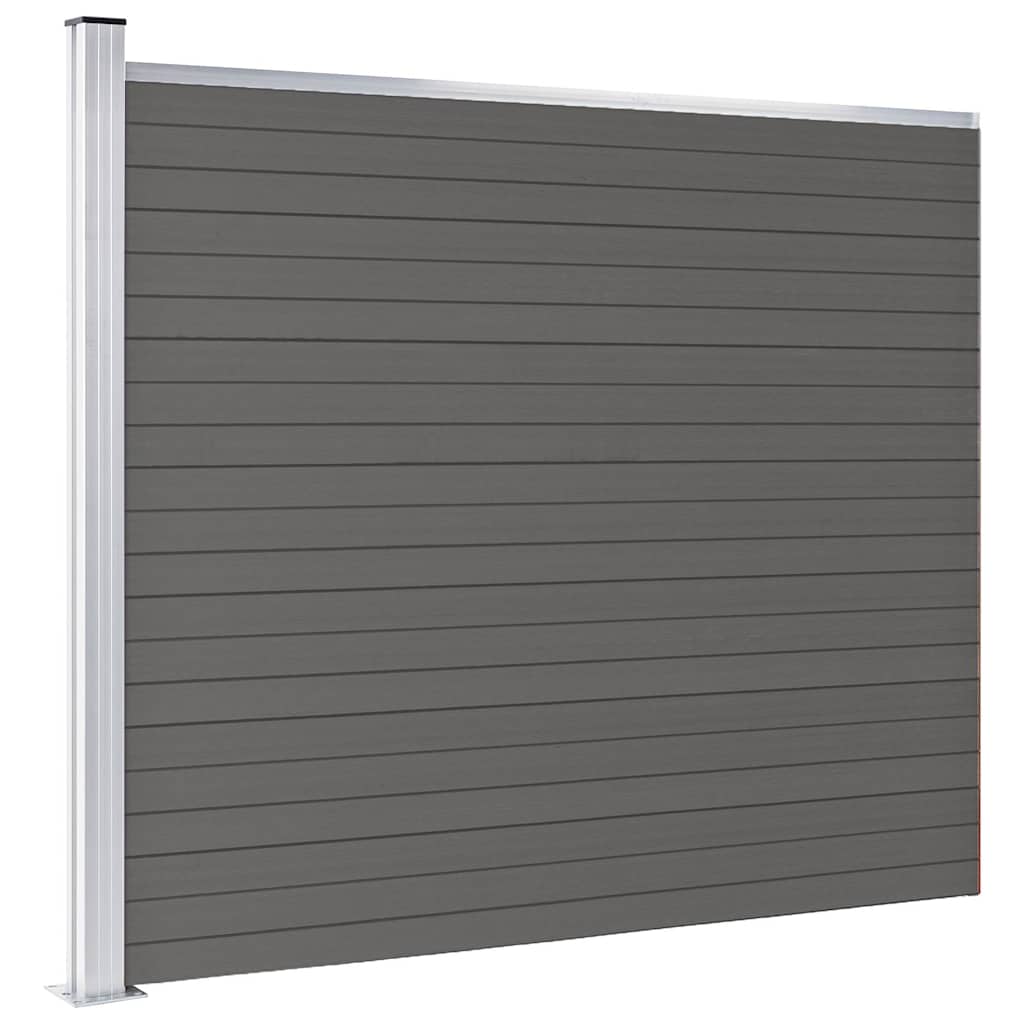 Panel de valla WPC gris 175x146 cm