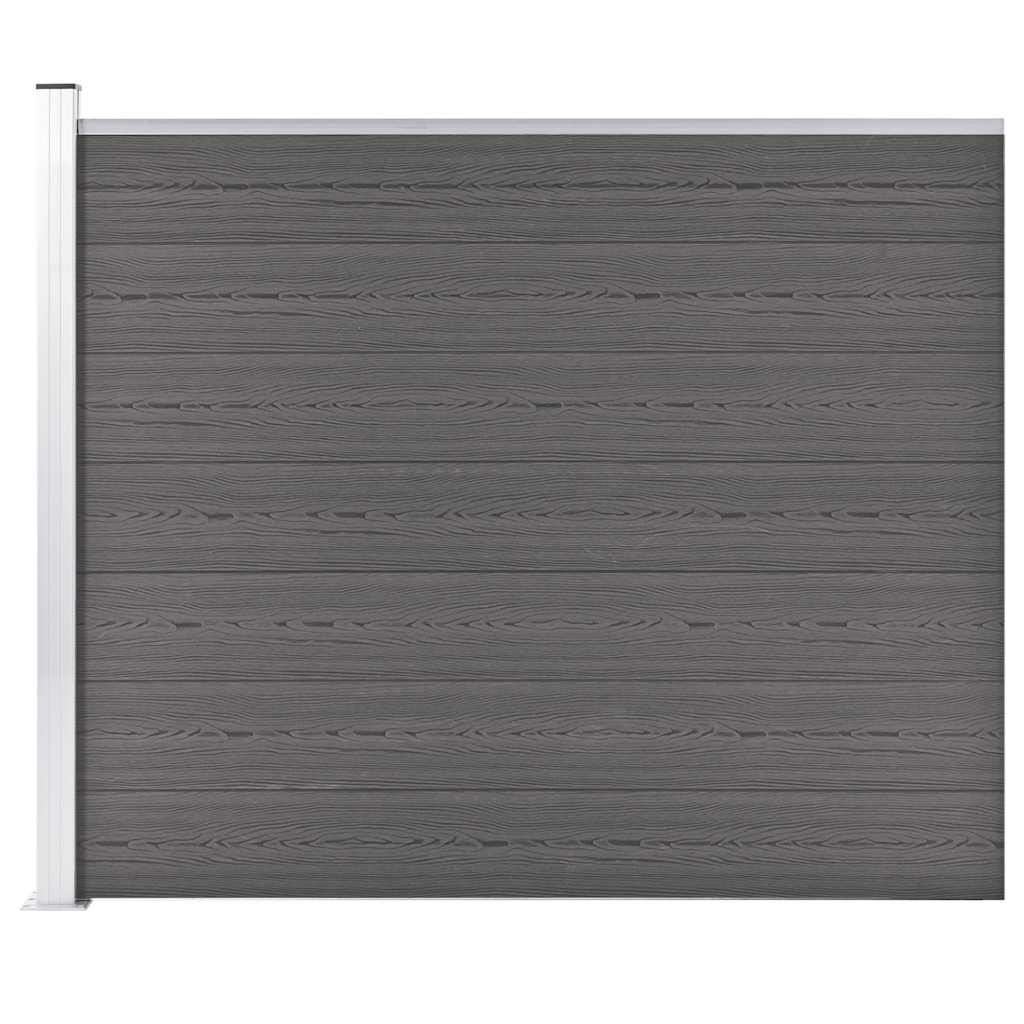 Panel de valla WPC gris 175x146 cm