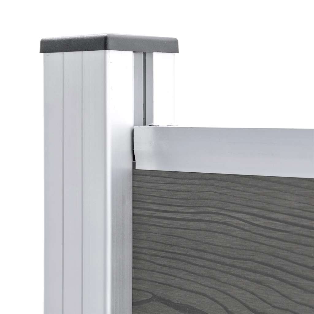 Panel de valla WPC gris 175x146 cm