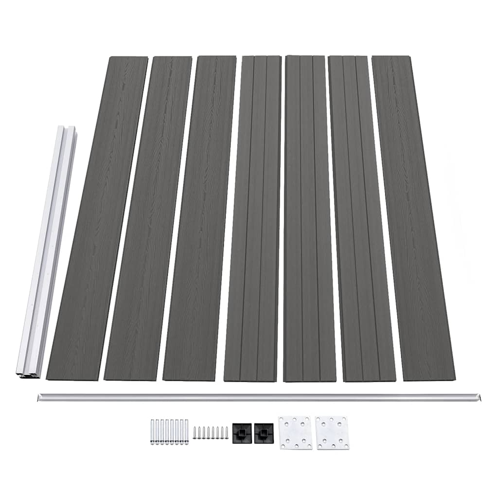 Panel de valla WPC gris 175x146 cm