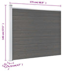 Panel de valla WPC gris 175x146 cm