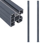 Fence posts 2 pcs dark grey aluminium 185 cm
