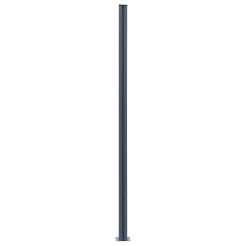 Postes de valla 2 unidades aluminio gris oscuro 185 cm