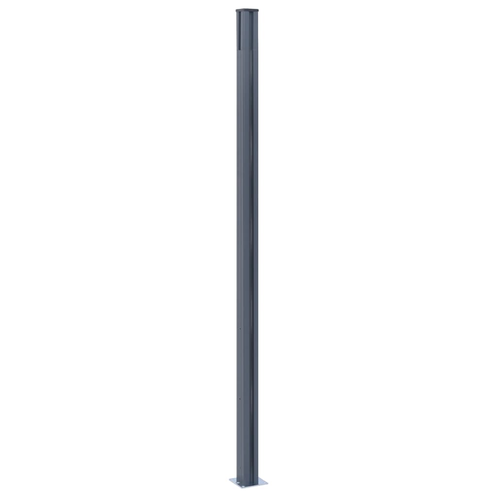 Postes de valla 2 unidades aluminio gris oscuro 185 cm