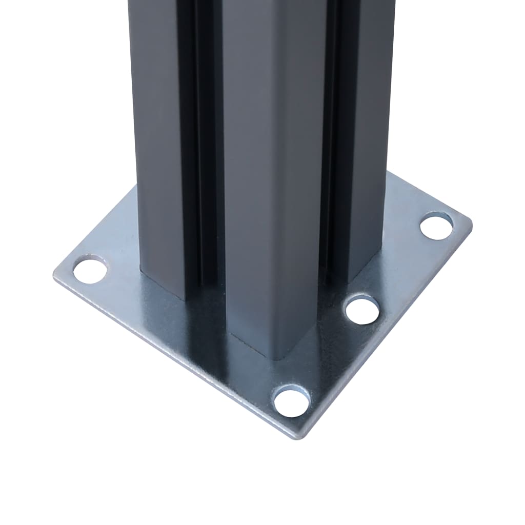 Postes de valla 2 unidades aluminio gris oscuro 185 cm